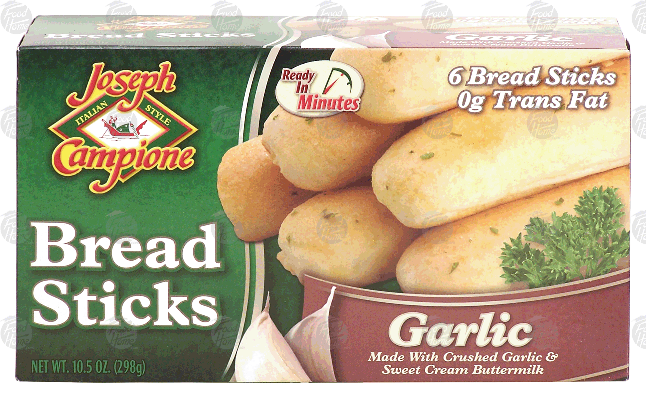 Joseph Campione  garlic breadsticks made with crushed garlic & sweet cream buttermilk, 6 bread sticks Full-Size Picture